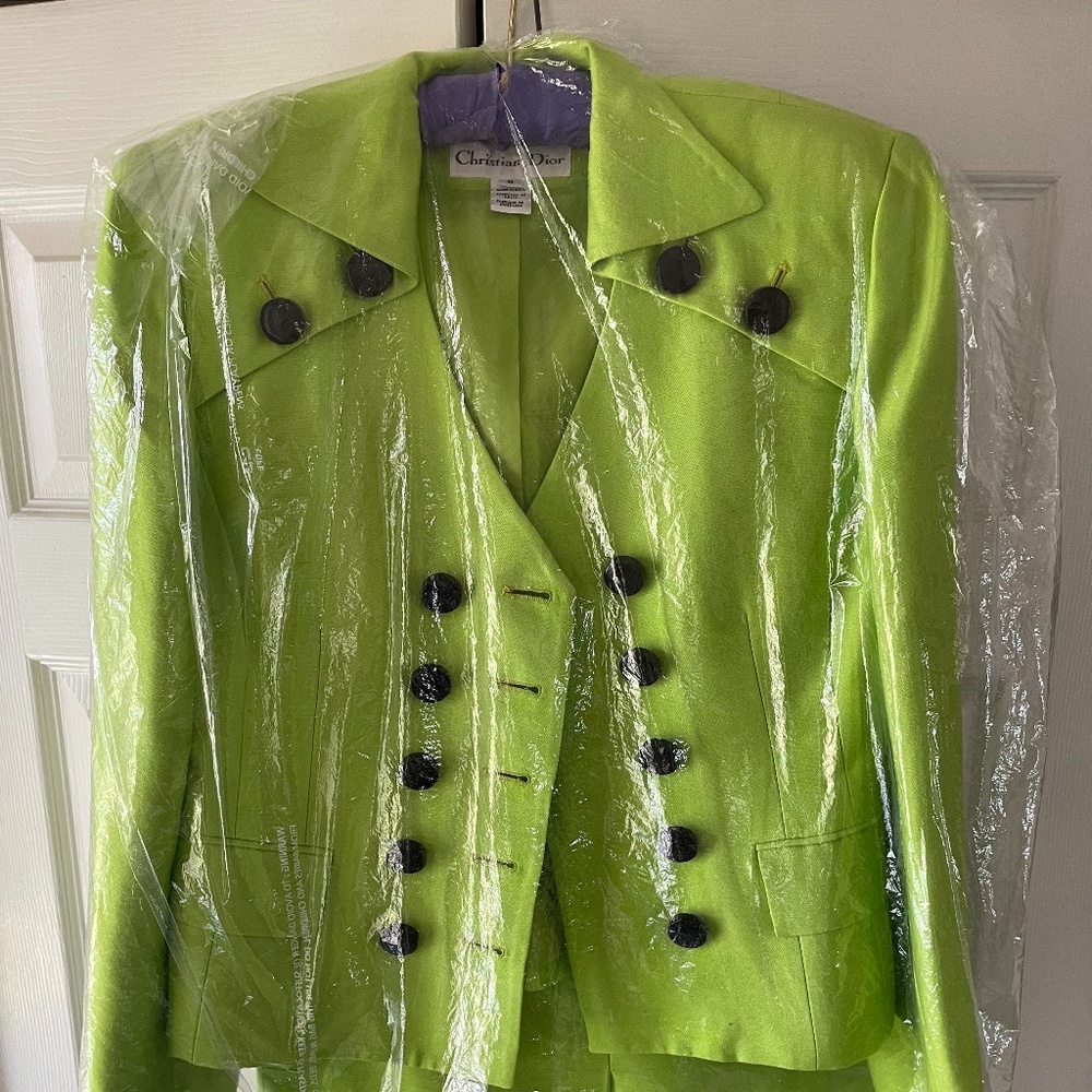 COPY - Vintage Dior Neon Green Blazer & Skirt - Size 8